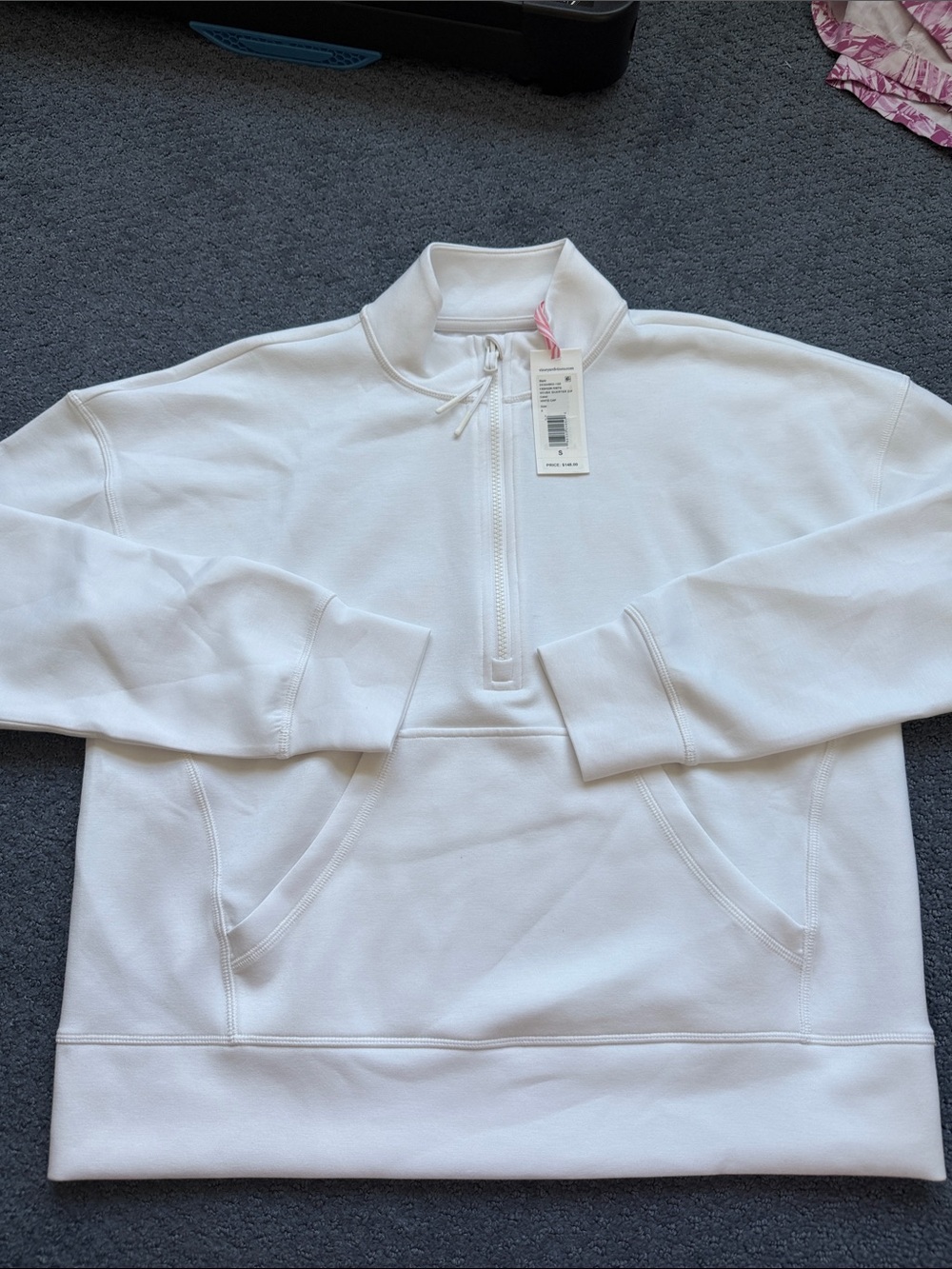 Vineyard Vines White Women's Quarter-Zip Pullover Sweatshirt